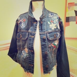 Hidden jeans - raw hem denim hummingbird jacket